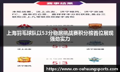 上海羽毛球队以53分稳居挑战赛积分榜首位展现强劲实力